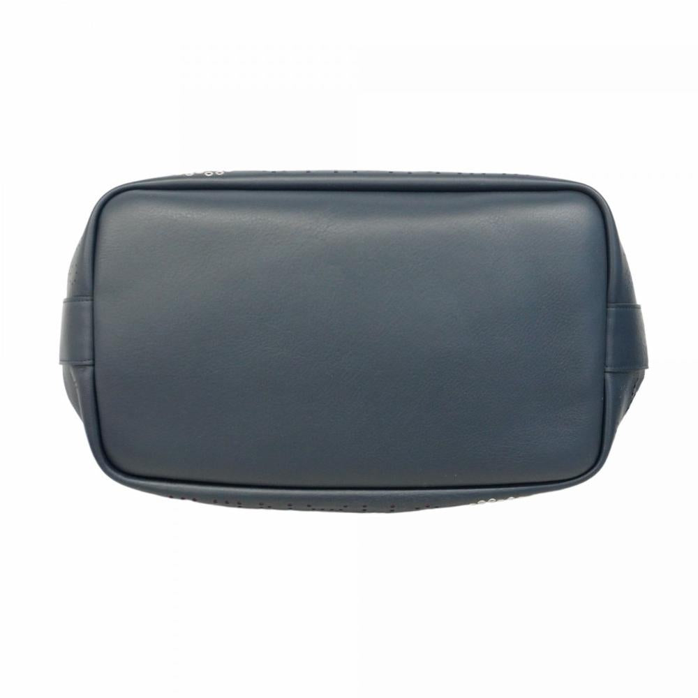 Navy Leather Chanel Tote
