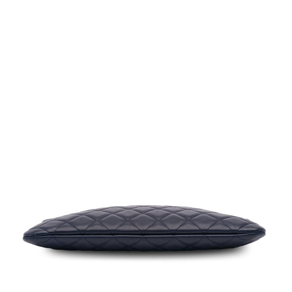 Navy Leather Chanel Clutch