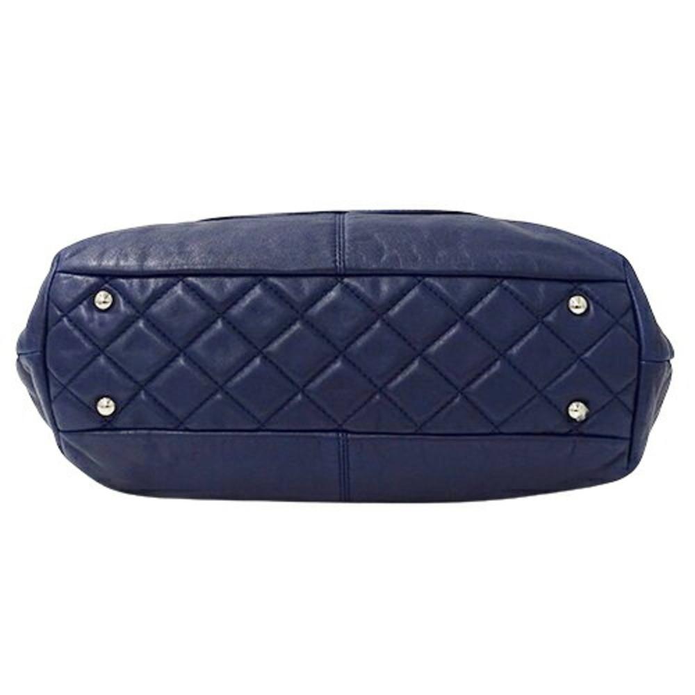 Navy Leather Chanel Tote