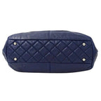 Navy Leather Chanel Tote