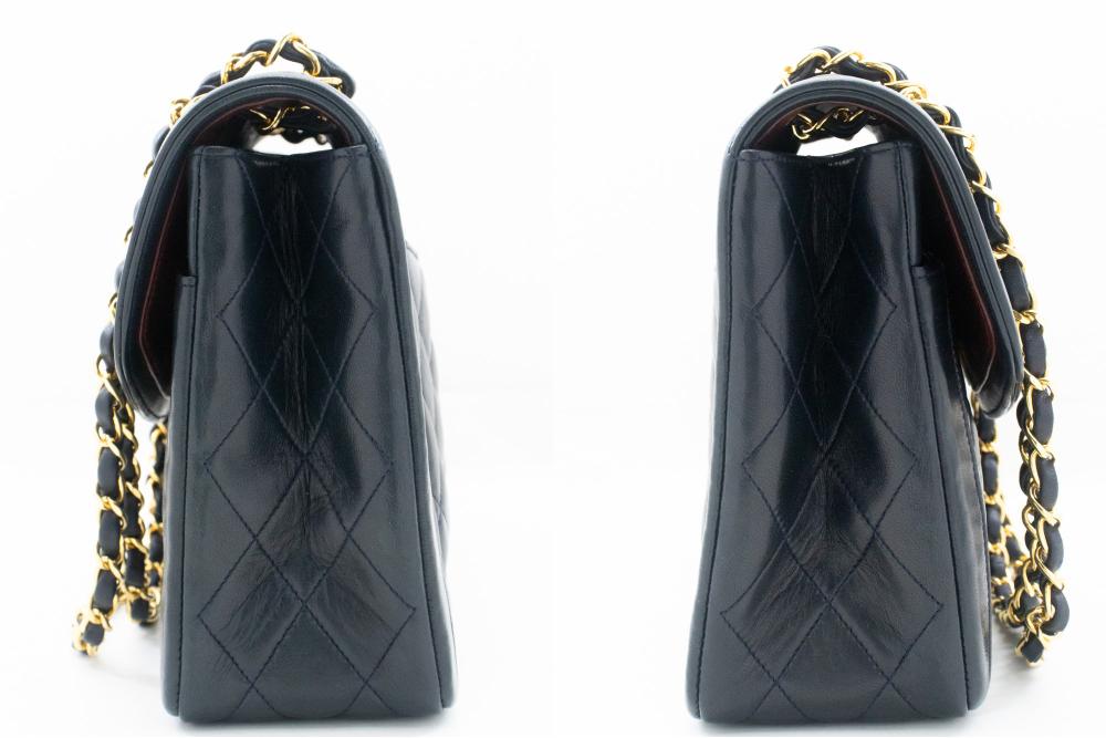 Navy Leather Chanel Flap Bag