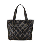 Navy Leather Chanel Tote
