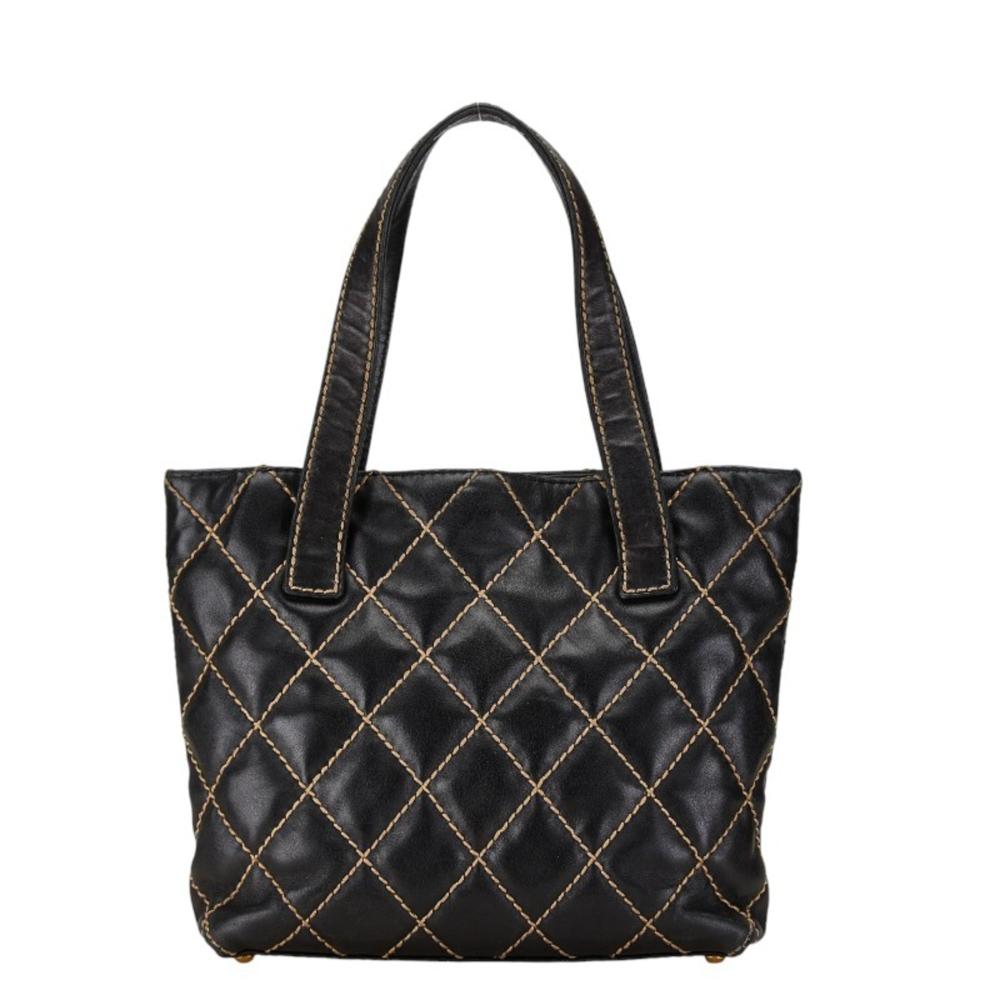 Navy Leather Chanel Tote