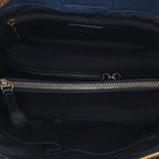 Navy Leather Chanel Tote