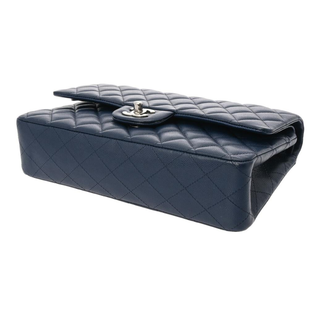 Navy Leather Chanel Flap Bag