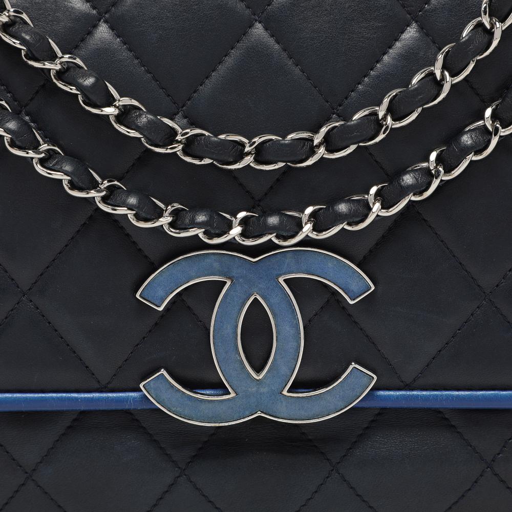Navy Leather Chanel Flap Bag