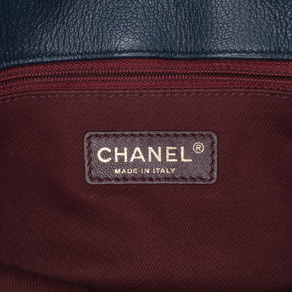 Navy Leather Chanel Shoulder Bag