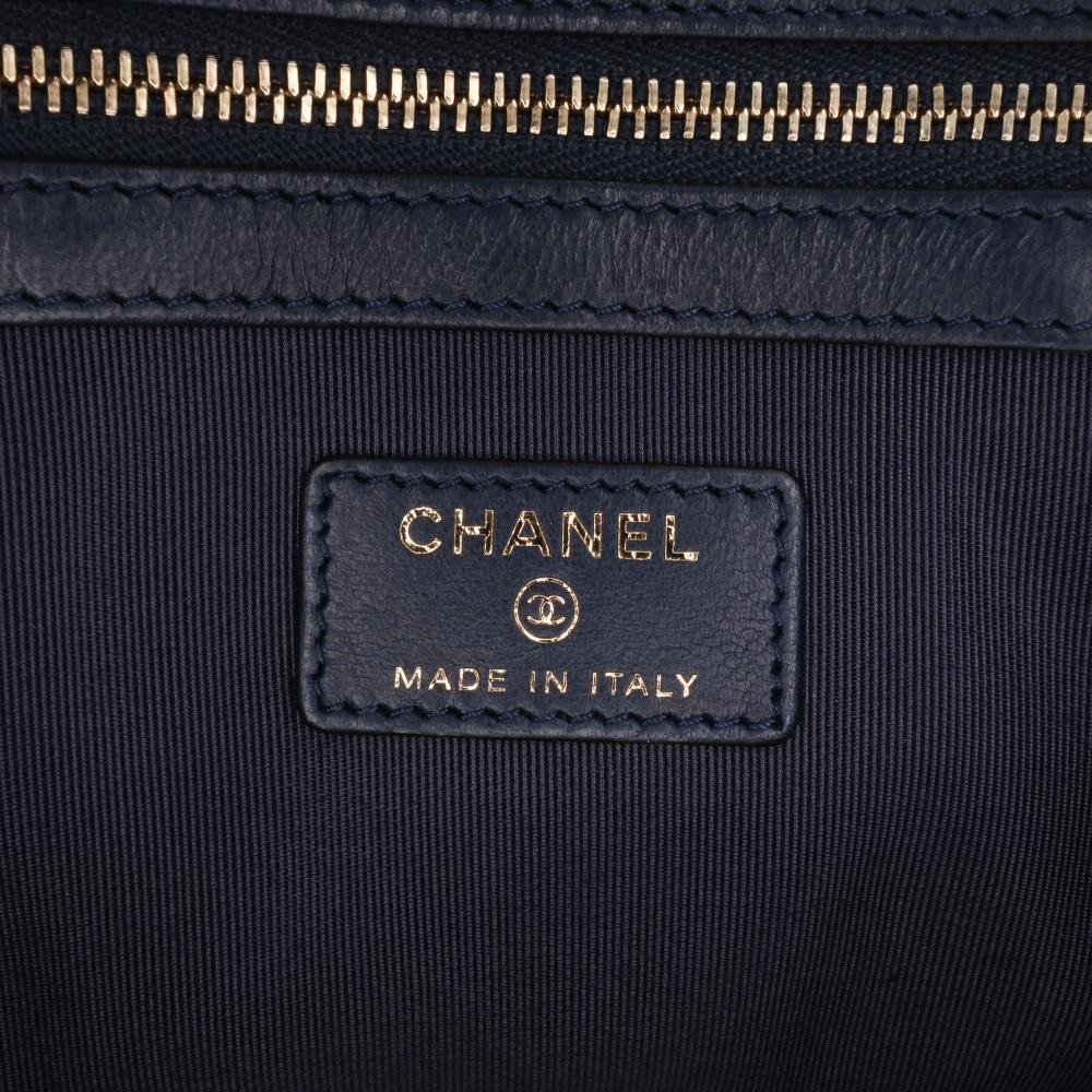 Navy Leather Chanel Clutch