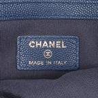 Navy Leather Chanel Clutch