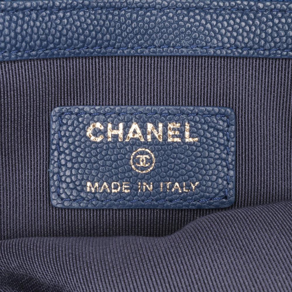 Navy Leather Chanel Clutch