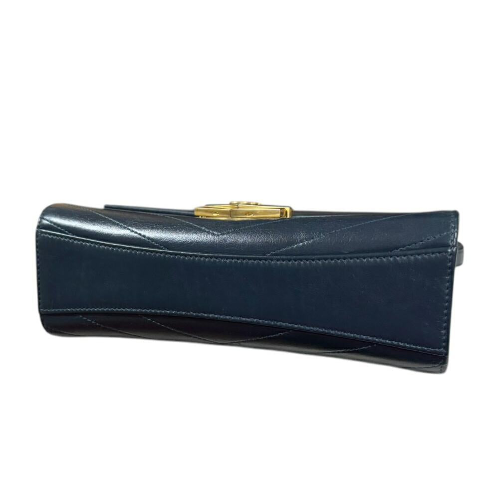 Navy Leather Chanel Shoulder Bag
