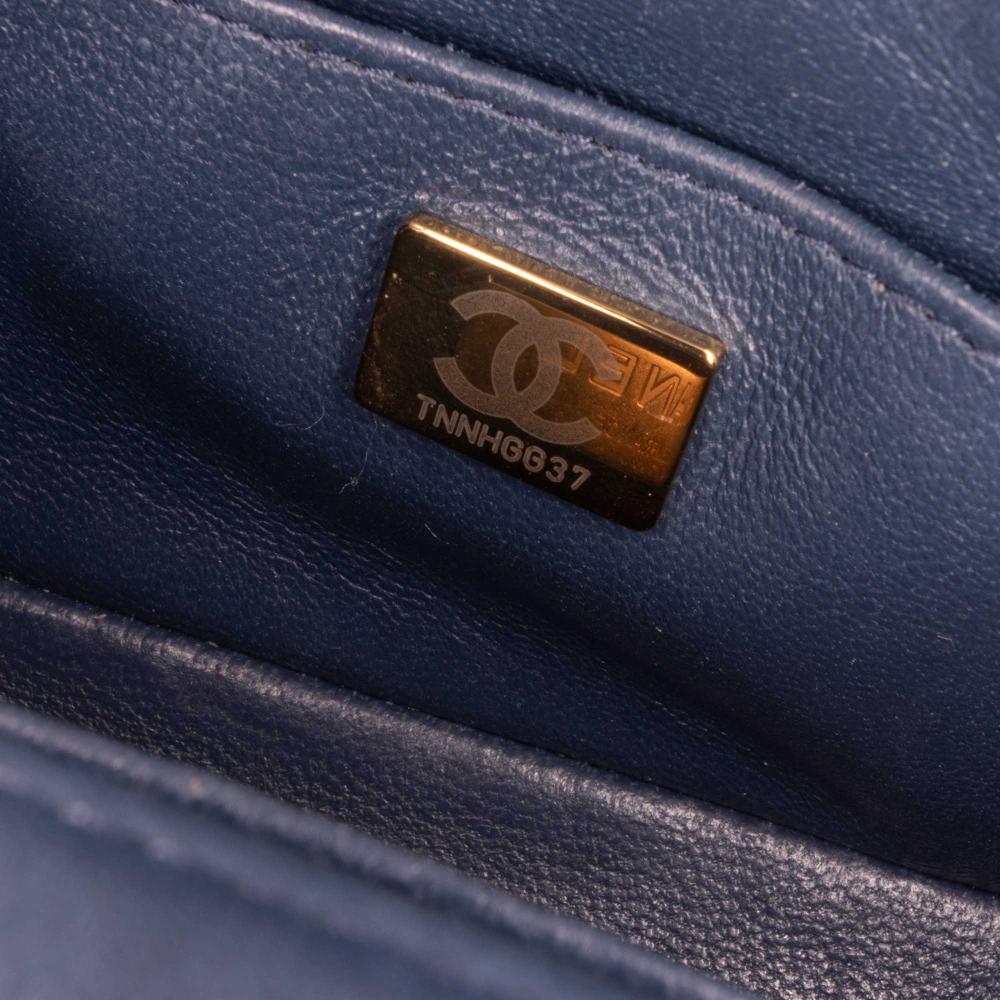Navy Leather Chanel Flap Bag