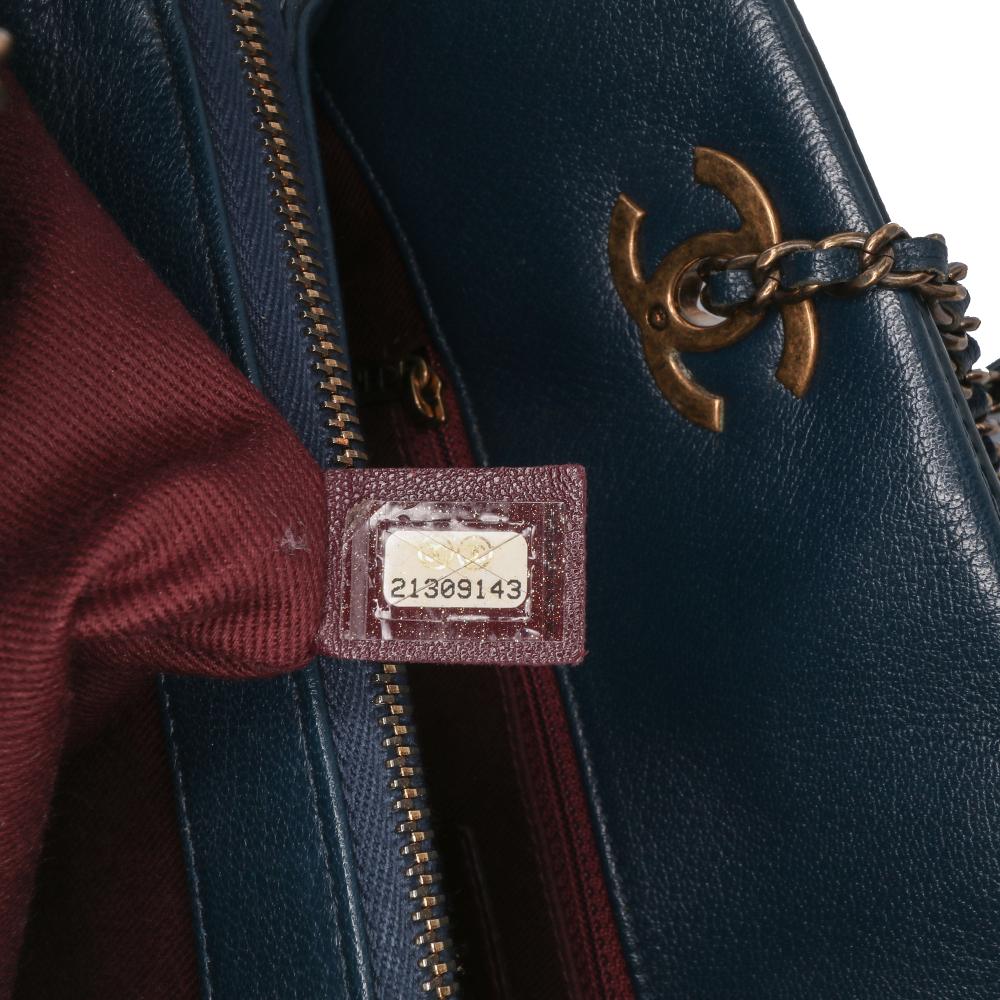 Navy Leather Chanel Shoulder Bag