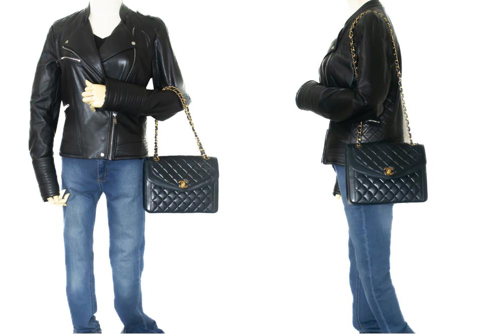 Navy Leather Chanel Flap Bag