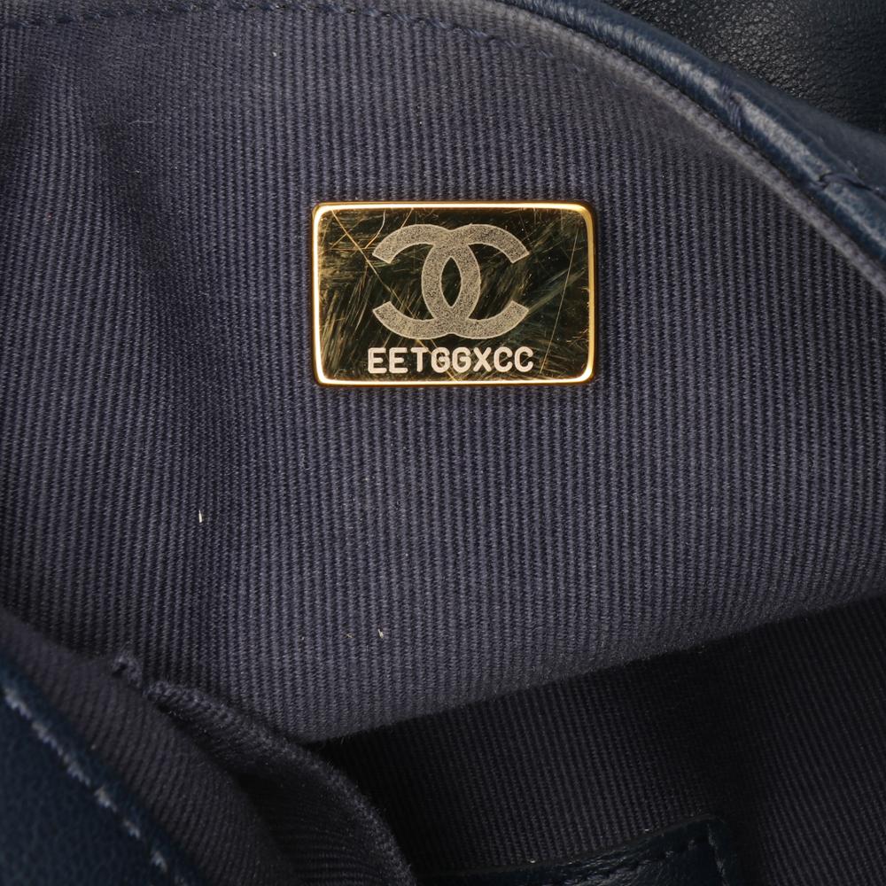 Navy Leather Chanel Flap Bag