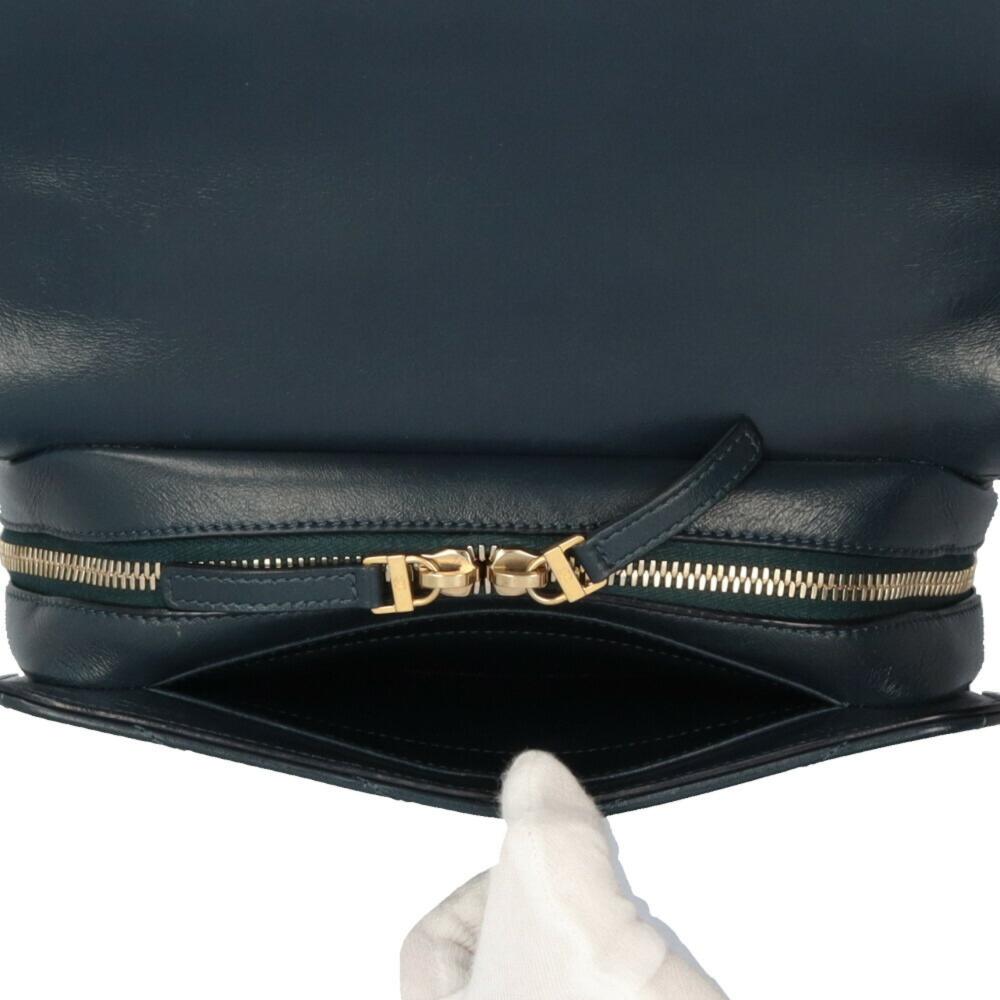 Navy Leather Chanel Shoulder Bag