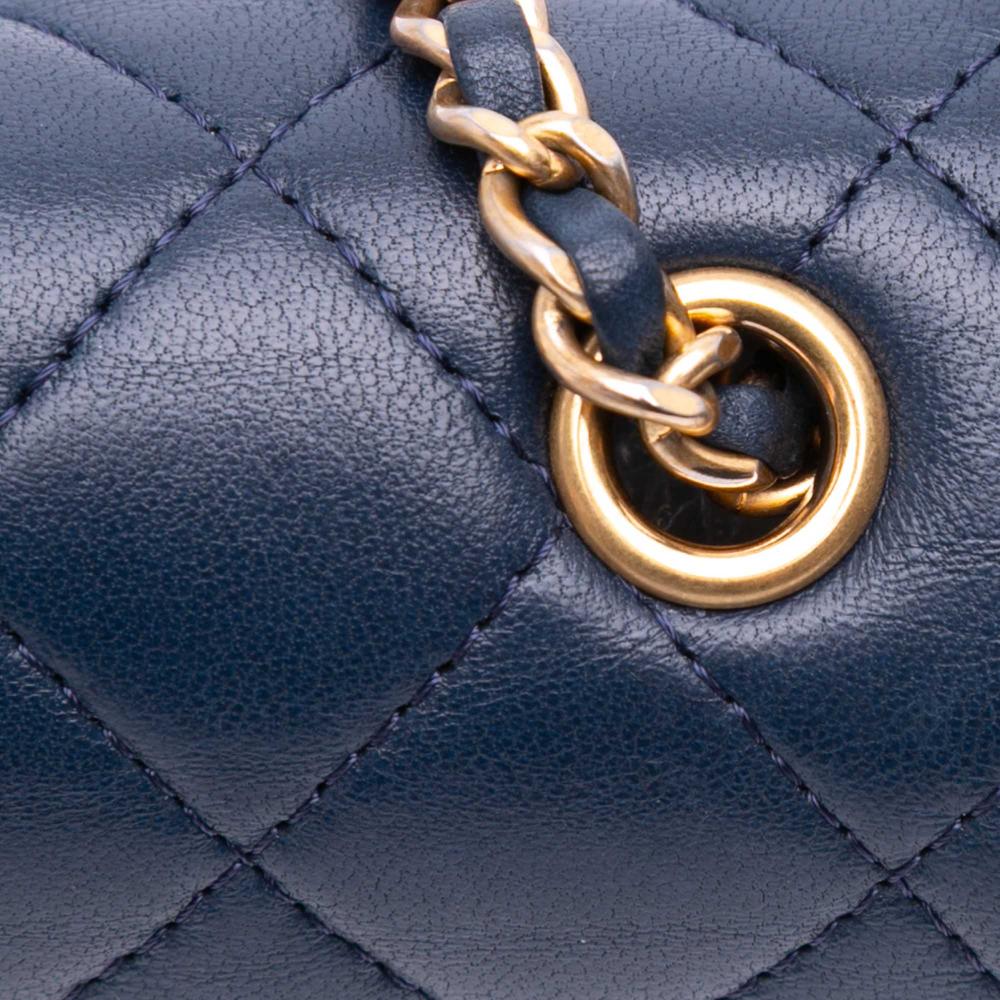 Navy Leather Chanel Flap Bag