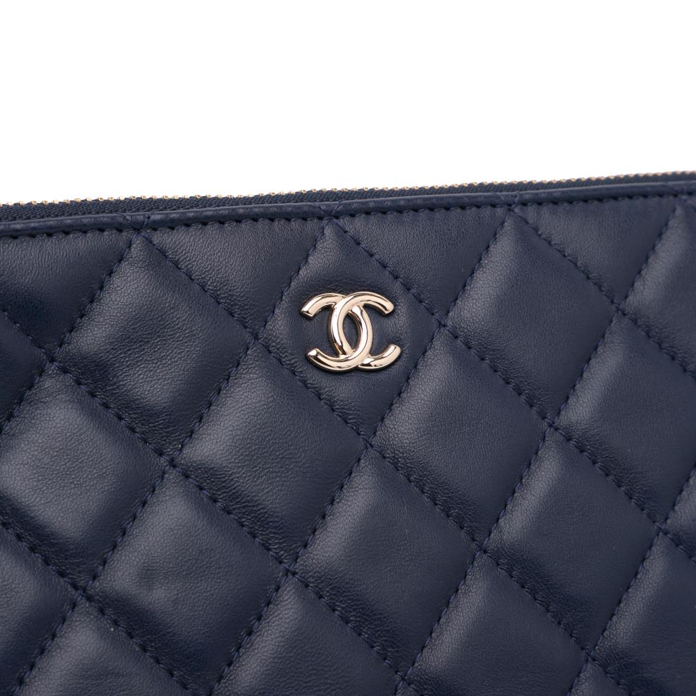Navy Leather Chanel Clutch