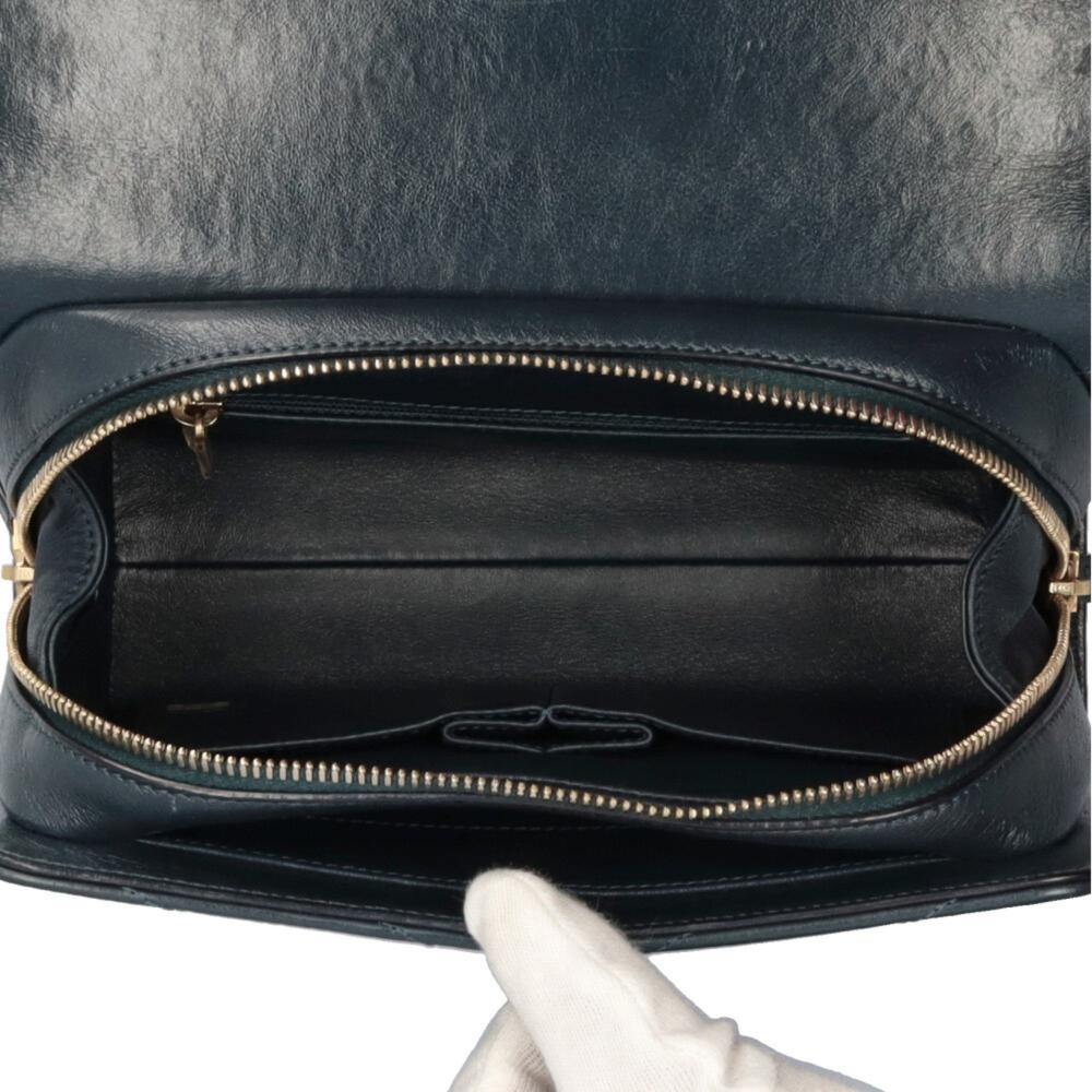Navy Leather Chanel Shoulder Bag