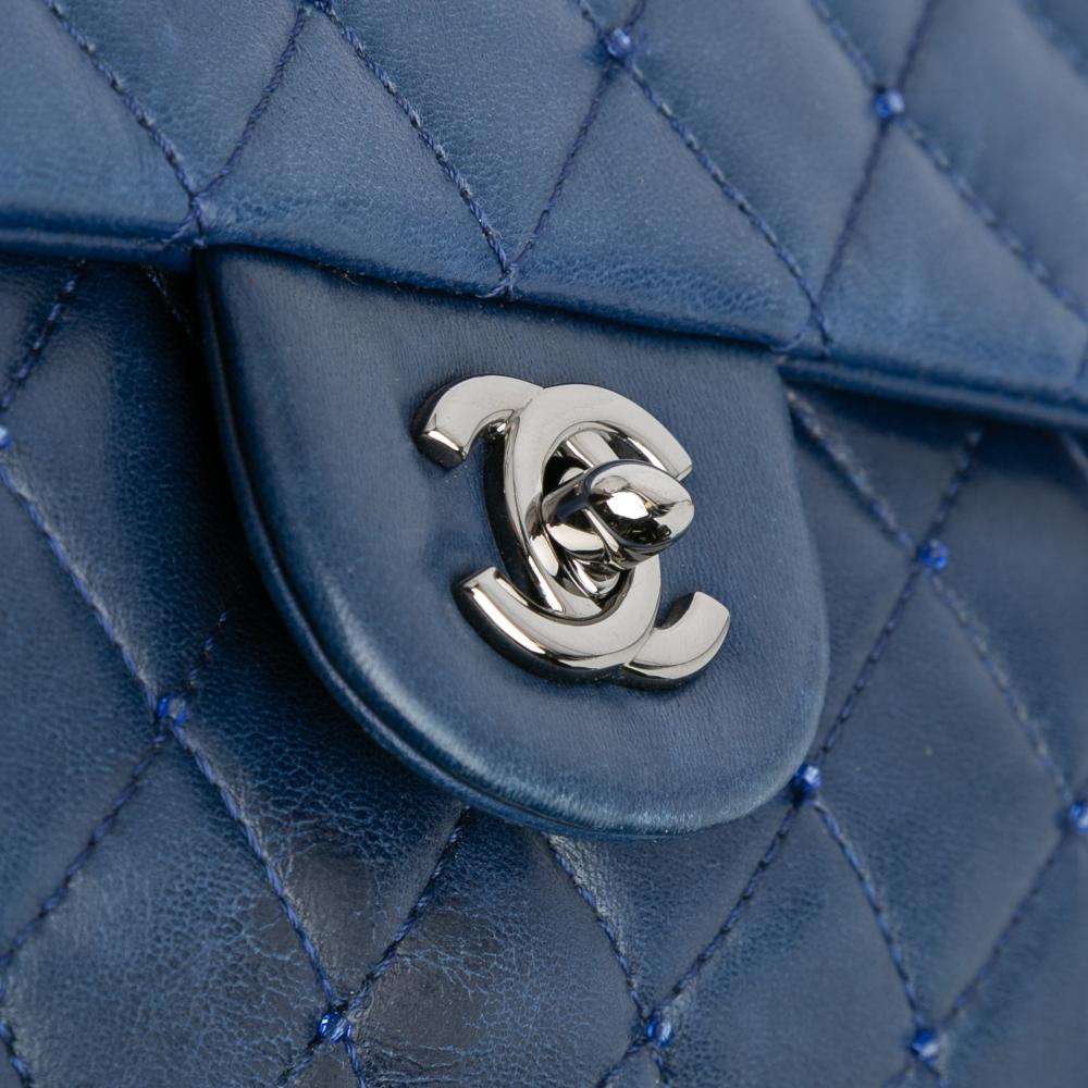 Navy Leather Chanel Flap Bag