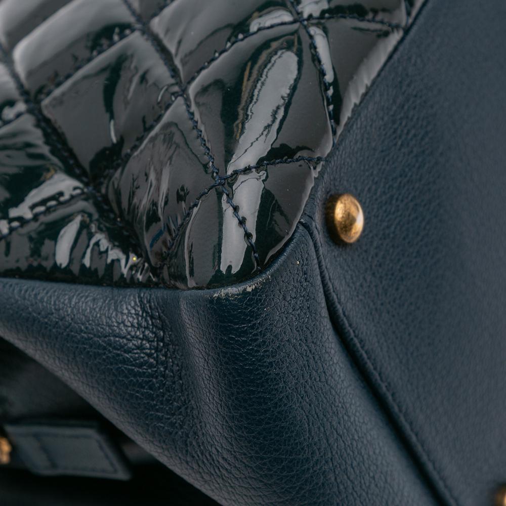 Navy Leather Chanel Shoulder Bag