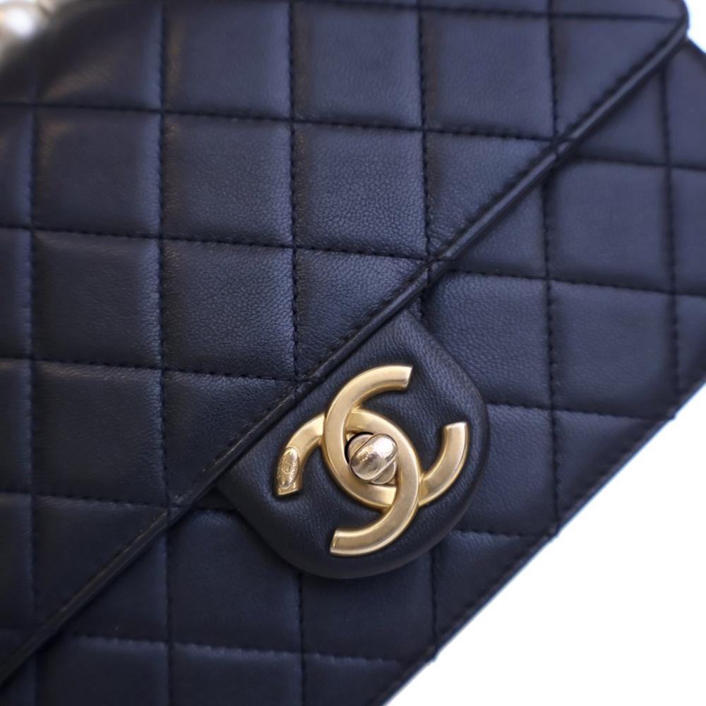 Navy Leather Chanel Flap Bag