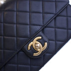 Navy Leather Chanel Flap Bag