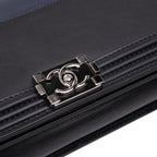 Navy Leather Chanel Clutch