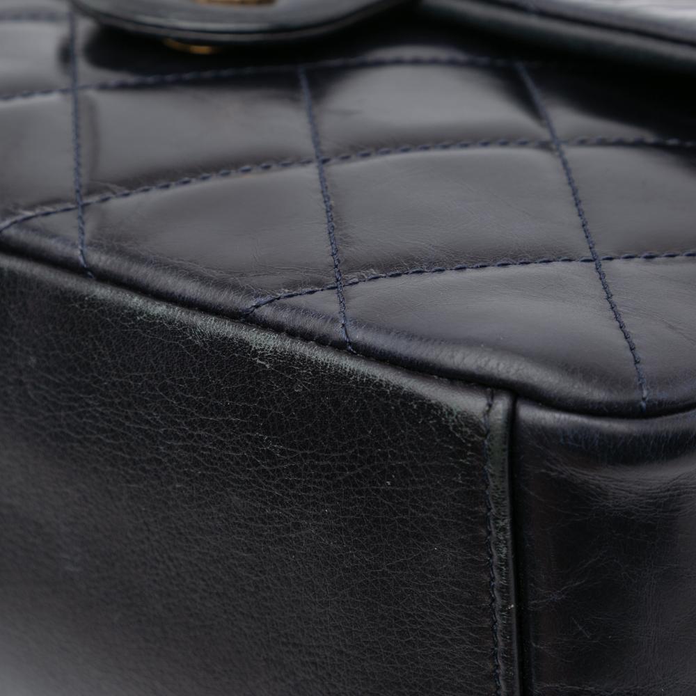 Navy Leather Chanel Flap Bag