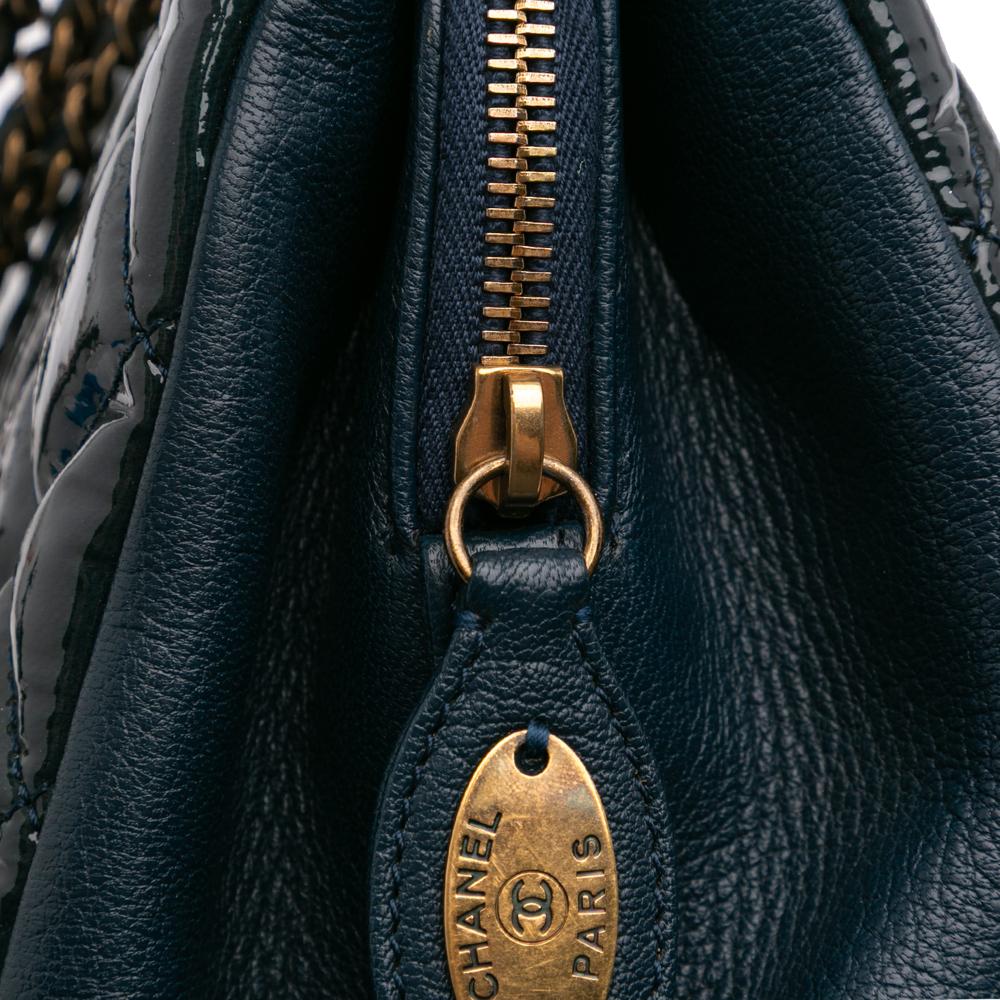 Navy Leather Chanel Shoulder Bag