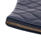 Navy Leather Chanel Clutch