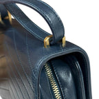 Navy Leather Chanel Shoulder Bag