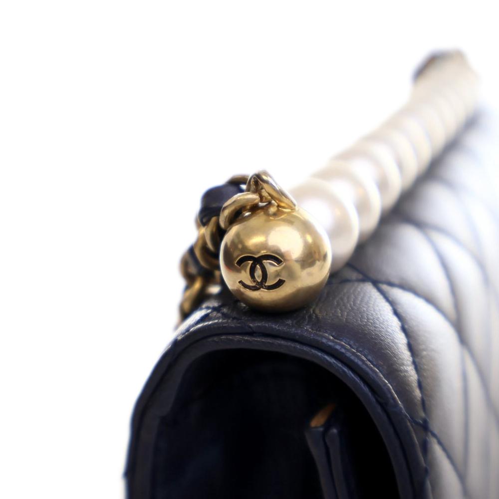 Navy Leather Chanel Flap Bag