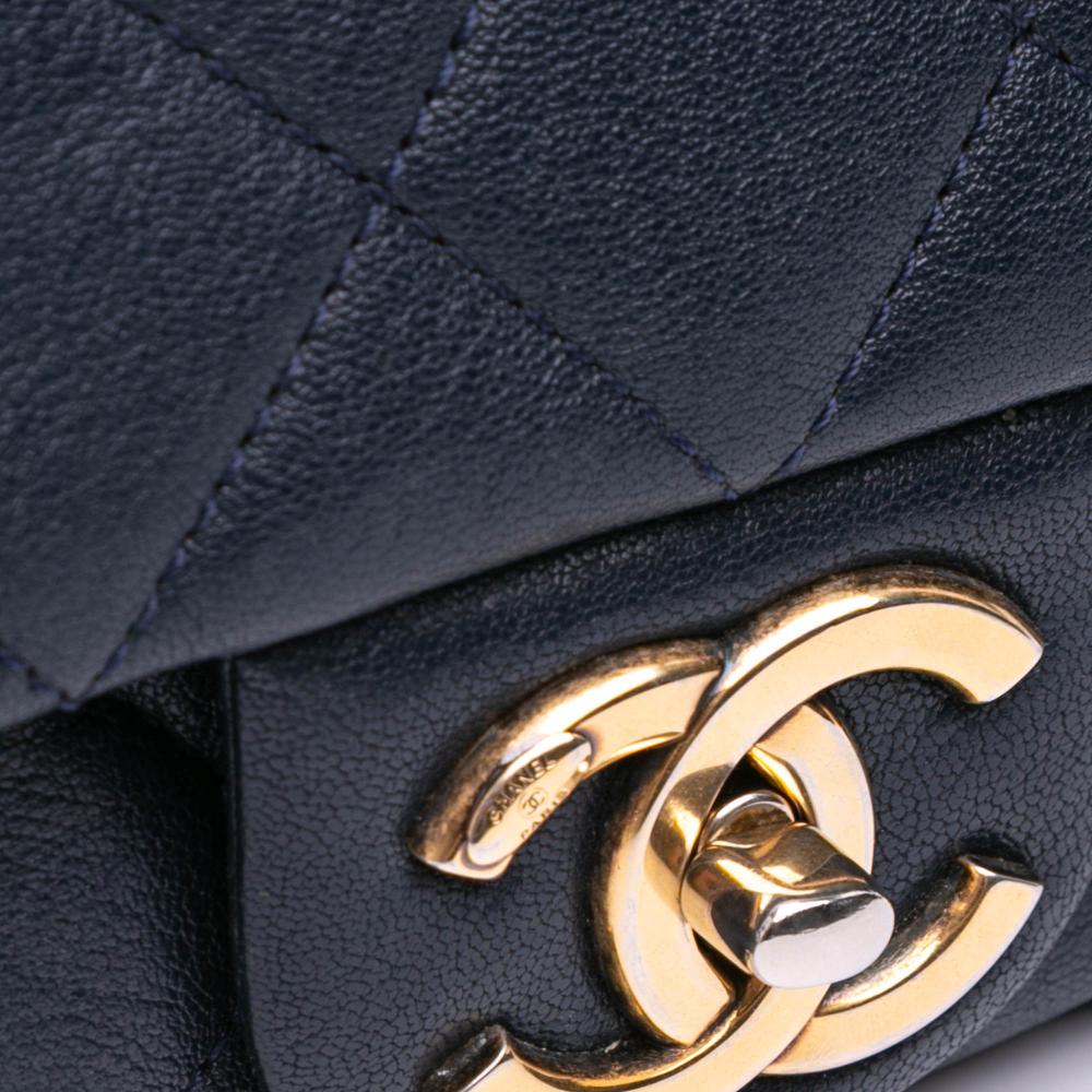 Navy Leather Chanel Flap Bag