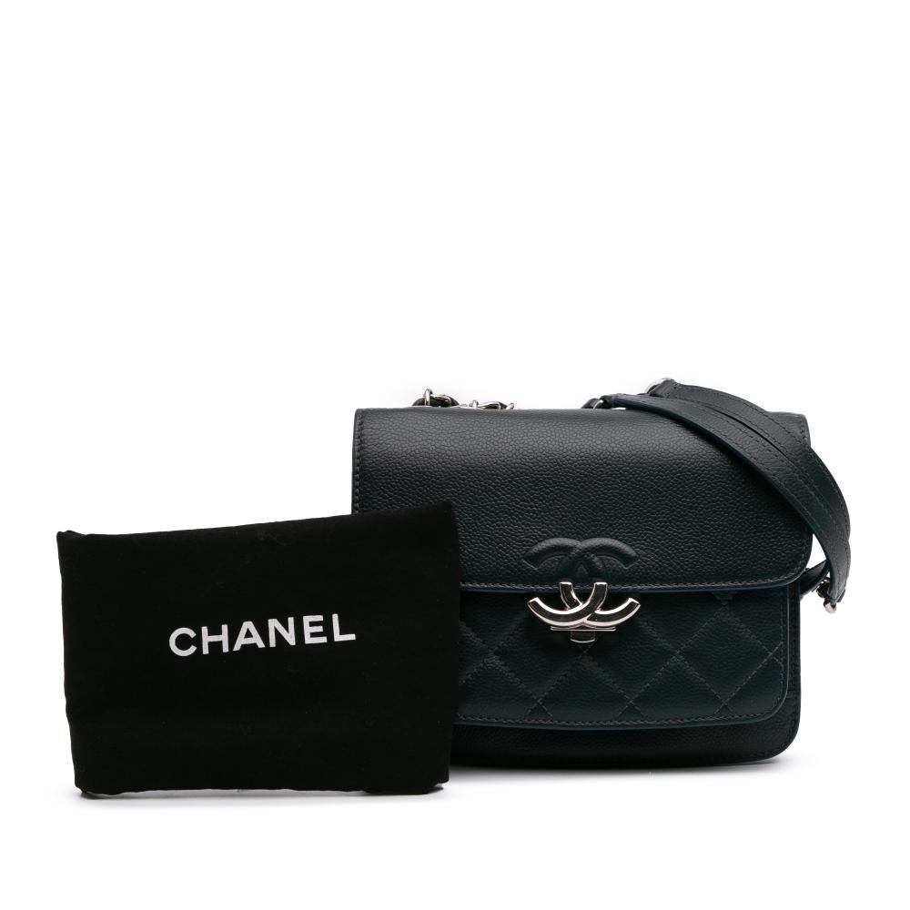 Navy Leather Chanel Flap Bag