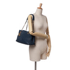Navy Leather Chanel Tote