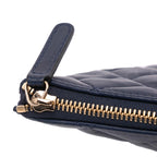 Navy Leather Chanel Clutch