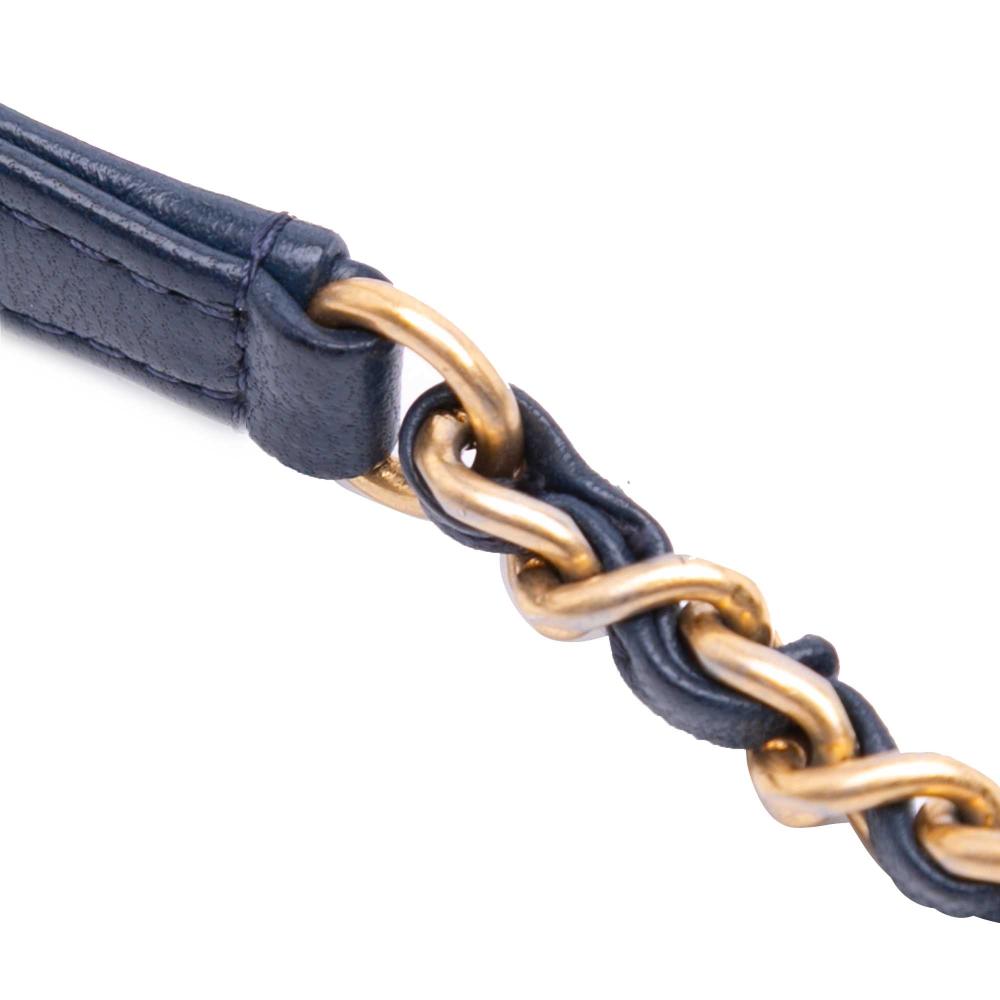 Navy Leather Chanel Flap Bag