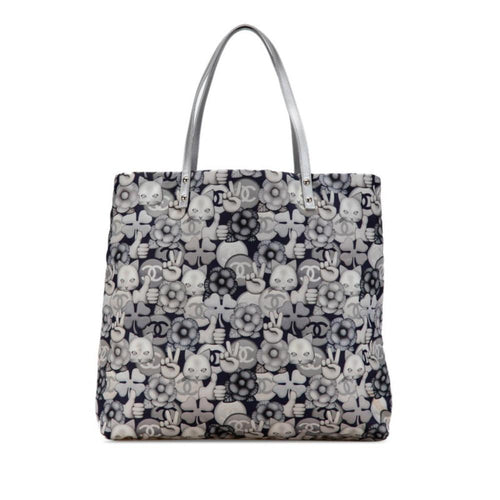 Navy Nylon Chanel Tote