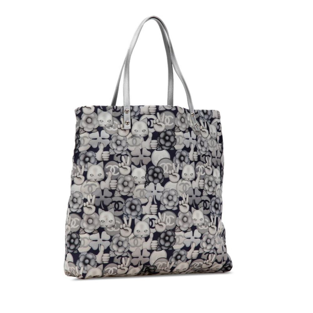 Navy Nylon Chanel Tote