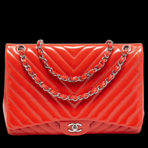 Orange Fabric Chanel Flap Bag