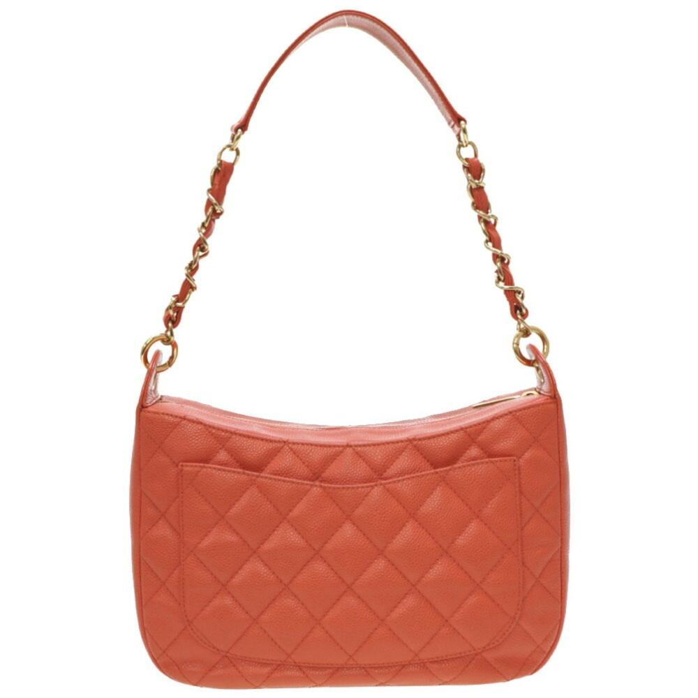 Orange Fabric Chanel Wallet On Chain