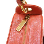 Orange Fabric Chanel Wallet On Chain