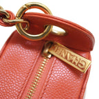Orange Fabric Chanel Wallet On Chain