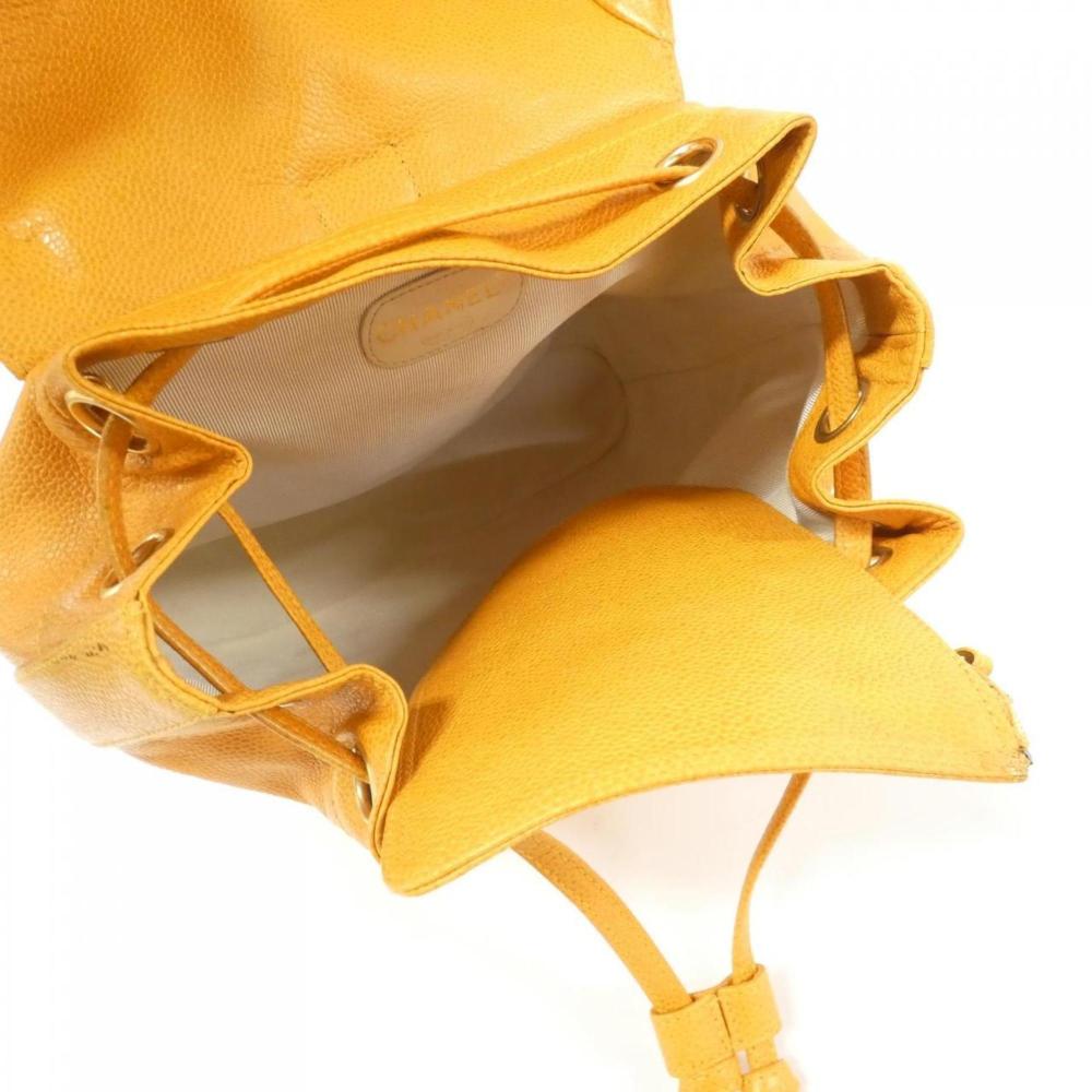 Orange Leather Chanel Backpack