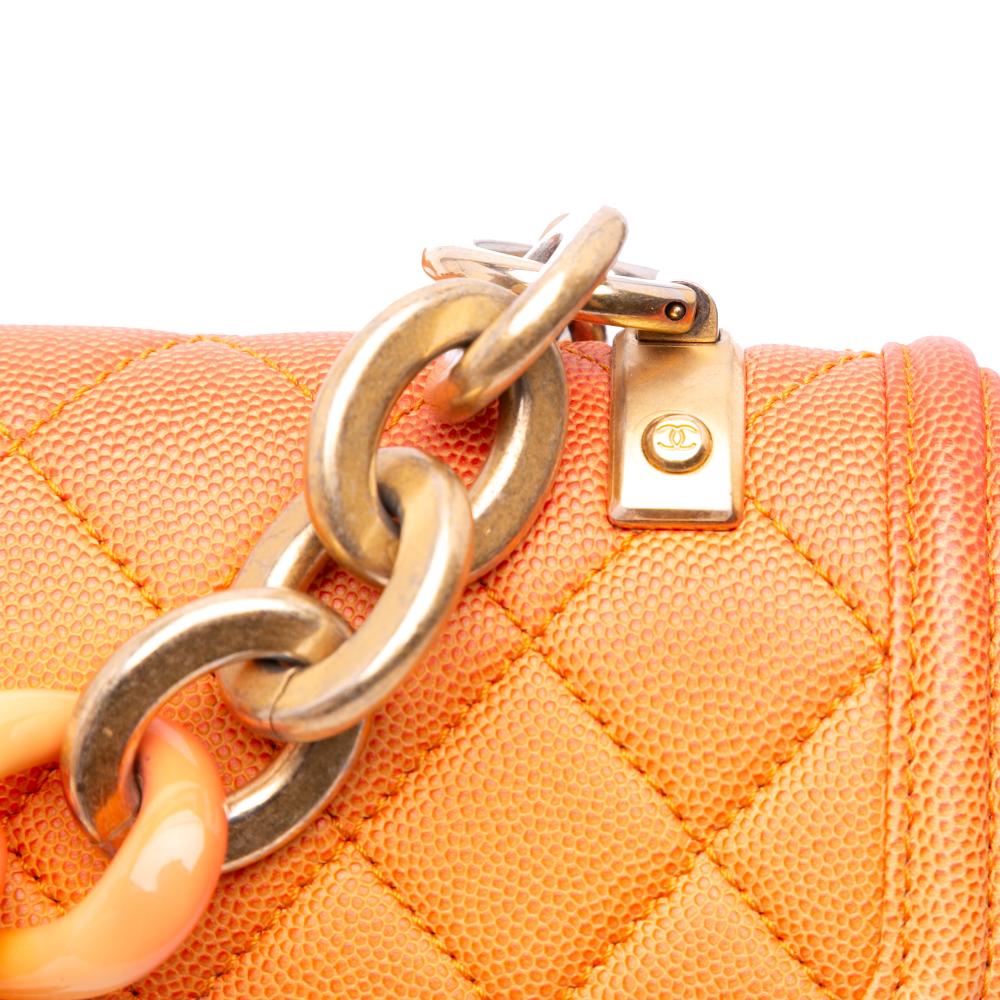 Orange Leather Chanel Flap Bag