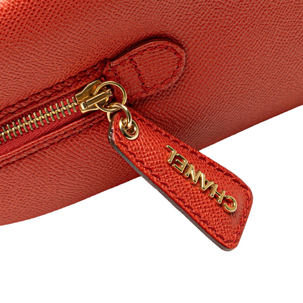 Orange Leather Chanel Tote