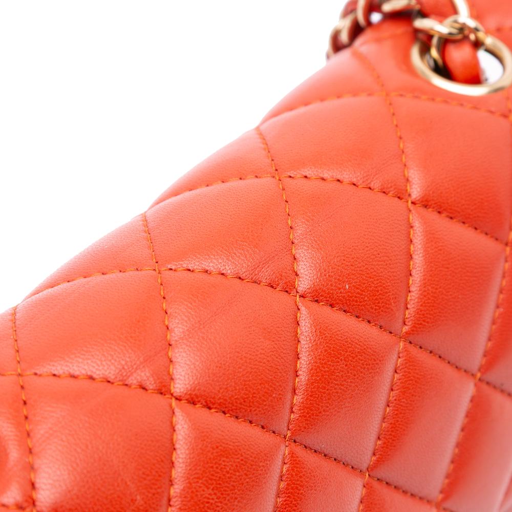 Orange Leather Chanel Flap Bag
