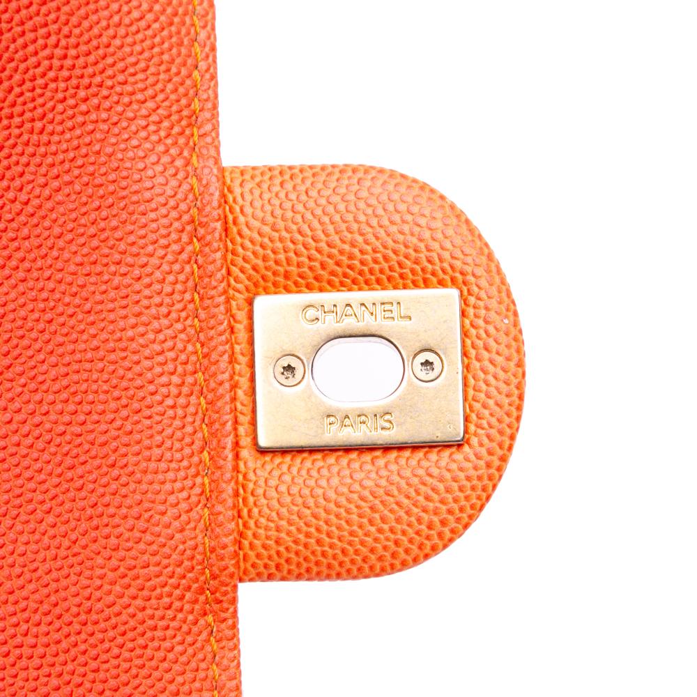 Orange Leather Chanel Flap Bag