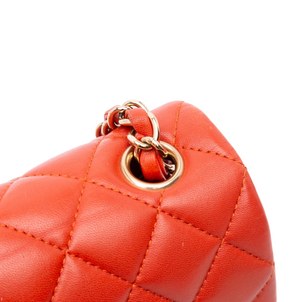 Orange Leather Chanel Flap Bag